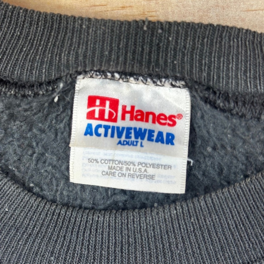 Vintage Hanes Activewear Tennessee Sweatshirt Black Mens Large Made in USA 90s - Picture 3 of 5